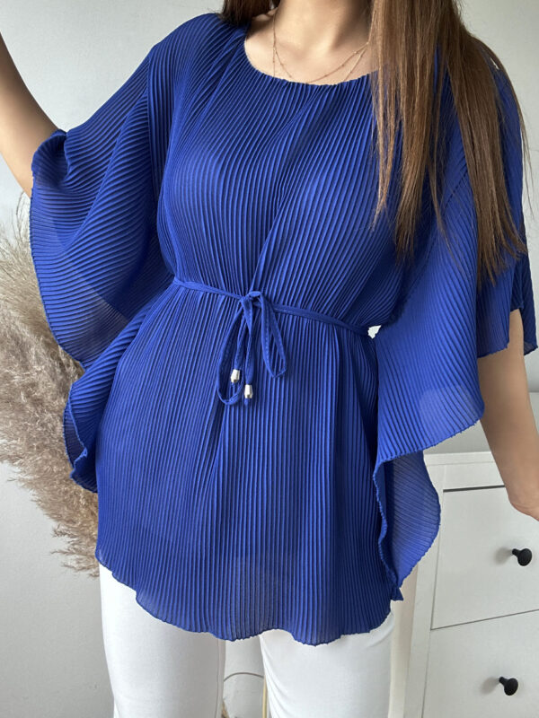 Bluzka elegancka chabrowa nietoperz