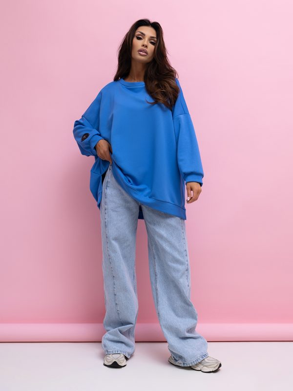BLUZA duża oversize mucha me gusta kobalt