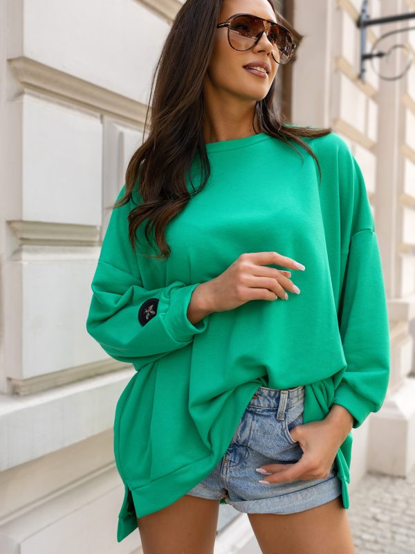 BLUZA duża oversize mucha me gusta zielona
