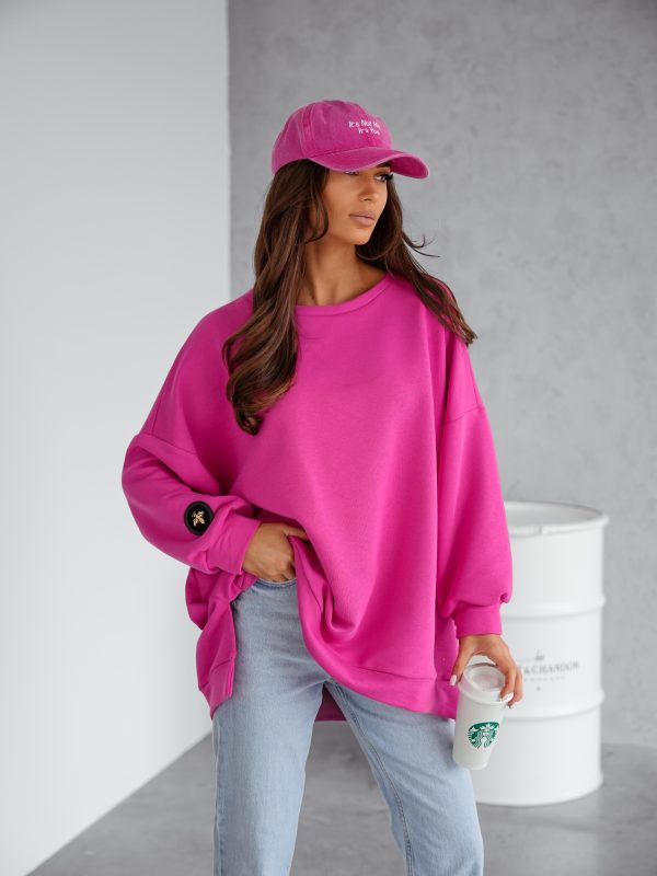 BLUZA duża oversize mucha me gusta fuksja