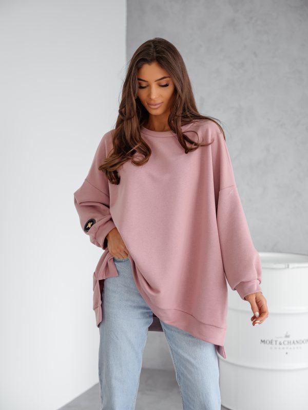 BLUZA duża oversize mucha me gusta brudny róż