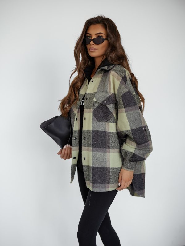 GRUBSZA KOSZULA ME GUSTA W KRATĘ KHAKI