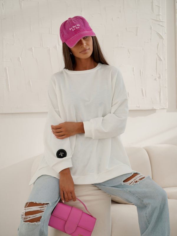 BLUZA duża oversize mucha me gusta śmietanka