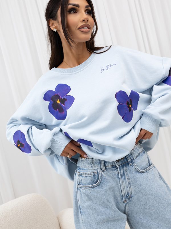 BLUZA BABY BLUE LA BLOOM W KWIATY