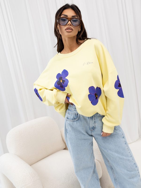 BLUZA LA BLOOM W KWIATY BANANOWA