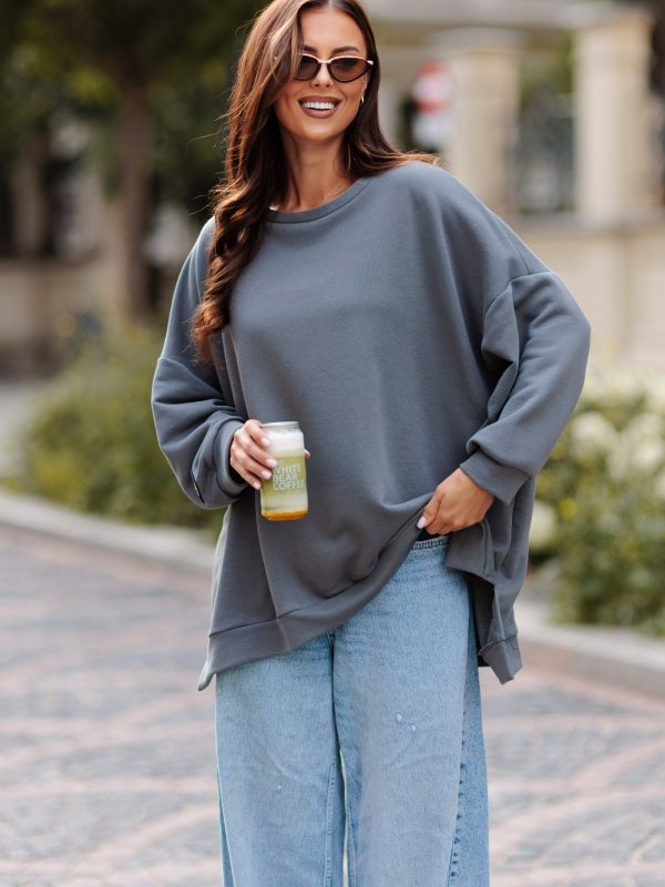 BLUZA duża oversize mucha me gusta szary