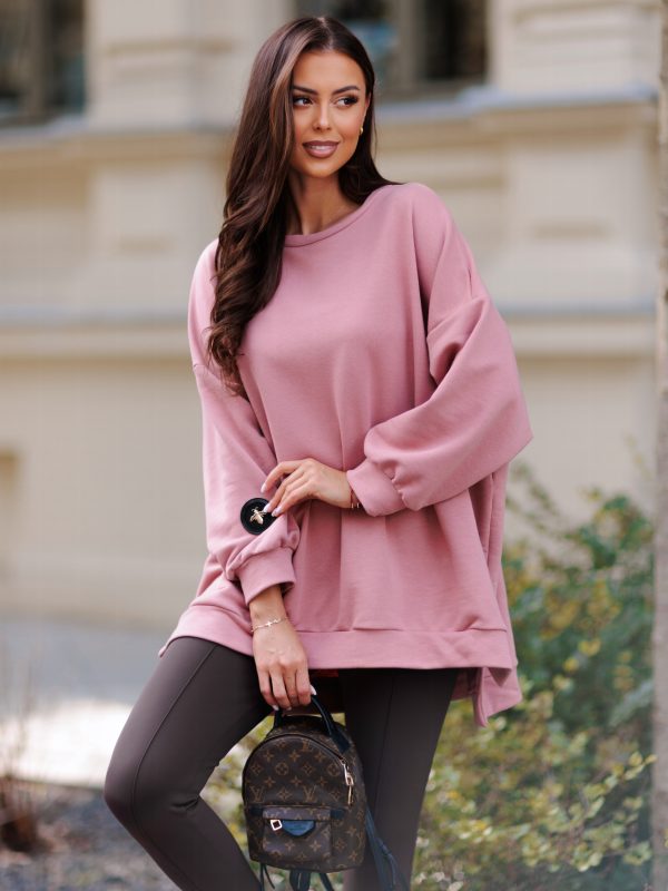 BLUZA duża oversize mucha me gusta OLD ROSE
