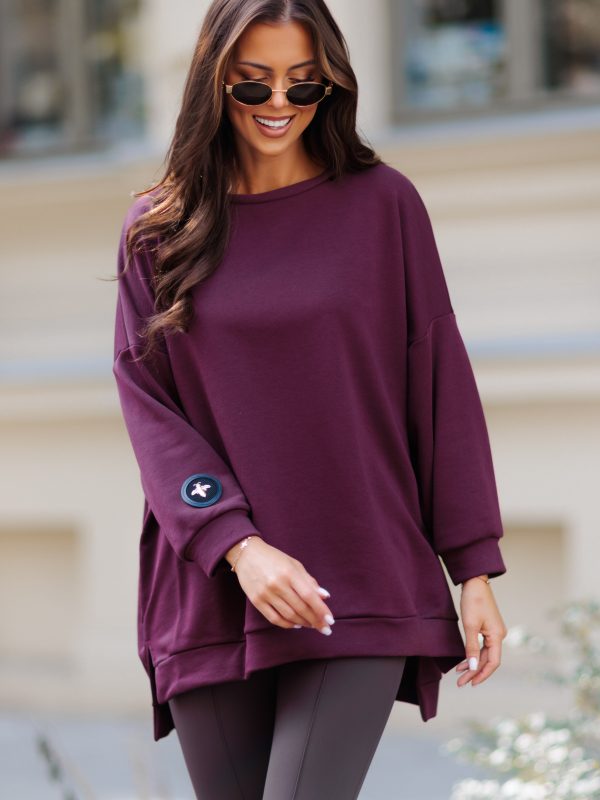BLUZA duża oversize mucha me gusta burgundowy