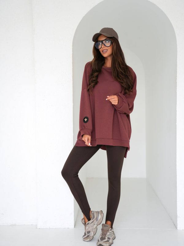 BLUZA duża oversize mucha me gusta  zgaszone bordo